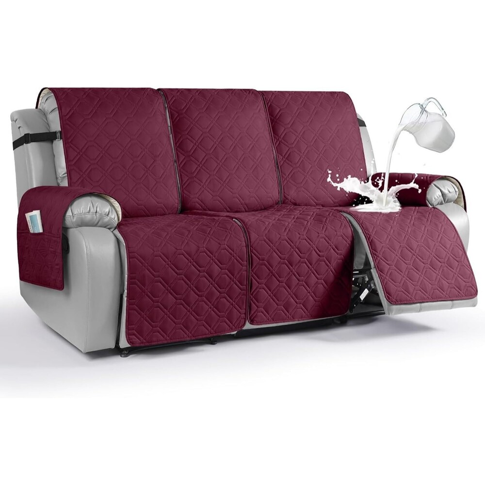 VANSOFY Waterproof Recliner Couch Covers  Washable Reclining Sofa Cover 3-Seater
